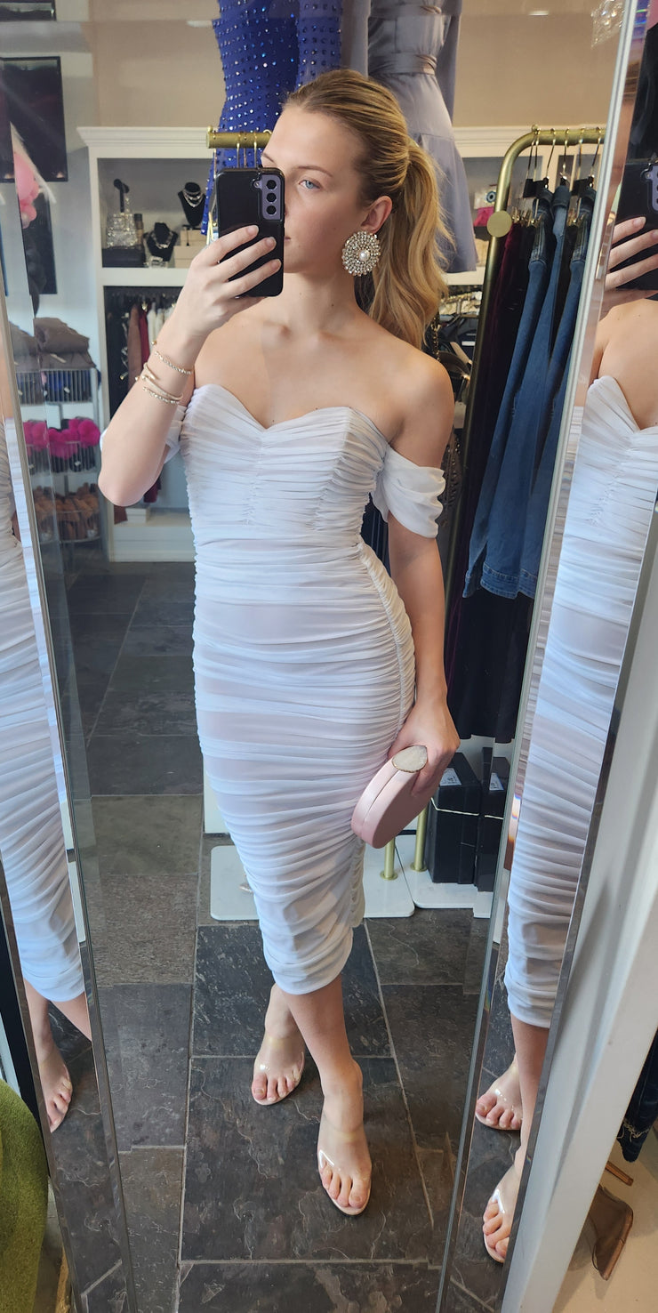 Erin Off Short Rouche Dress