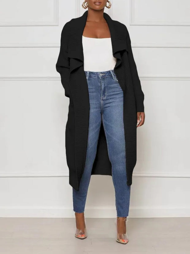 Draped Layered Collar Duster