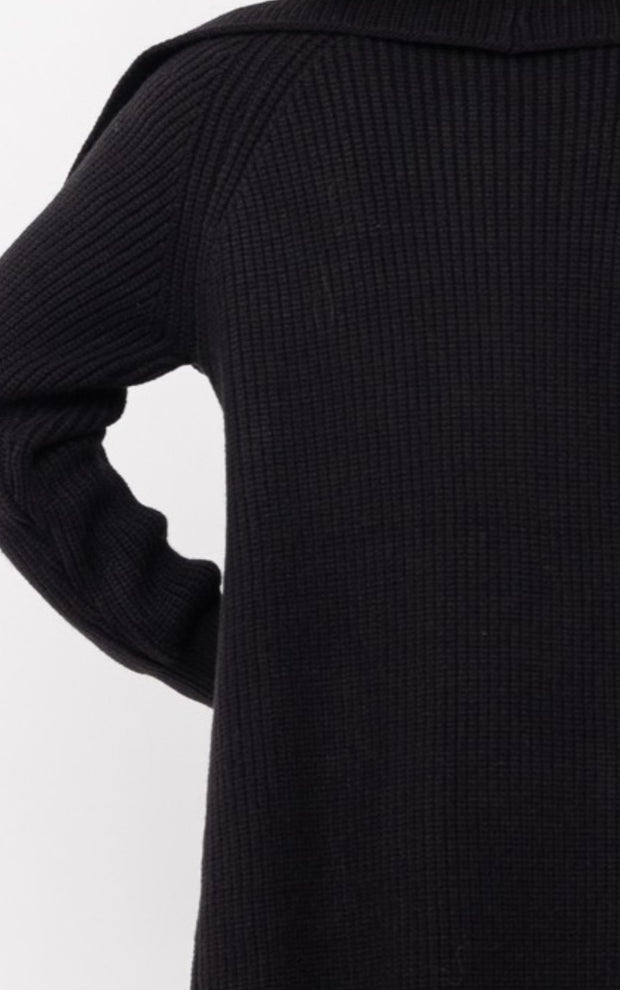 Draped Layered Collar Duster
