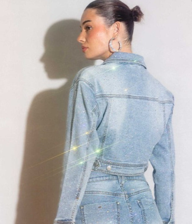 Retro Denim Embellished Jacket