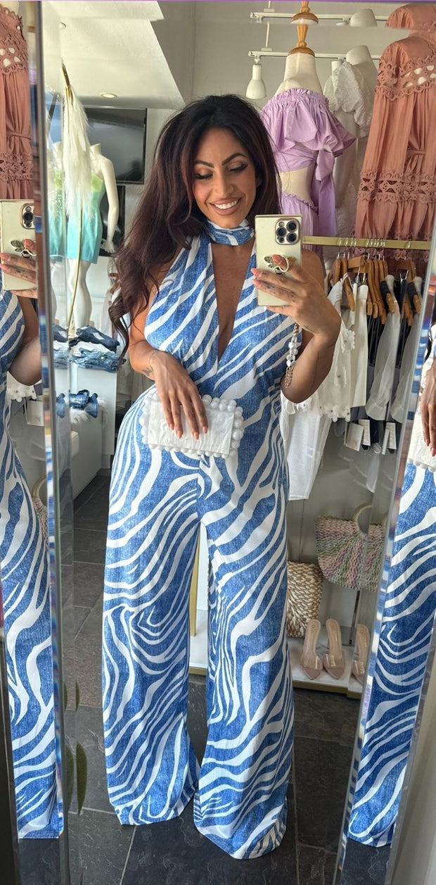 Zebra Print Jumpsuit