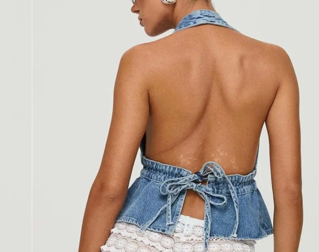 Peplum Halter Top