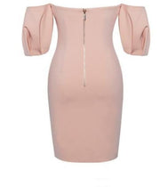 Nika Crepe Off Shoulder Dress Pink