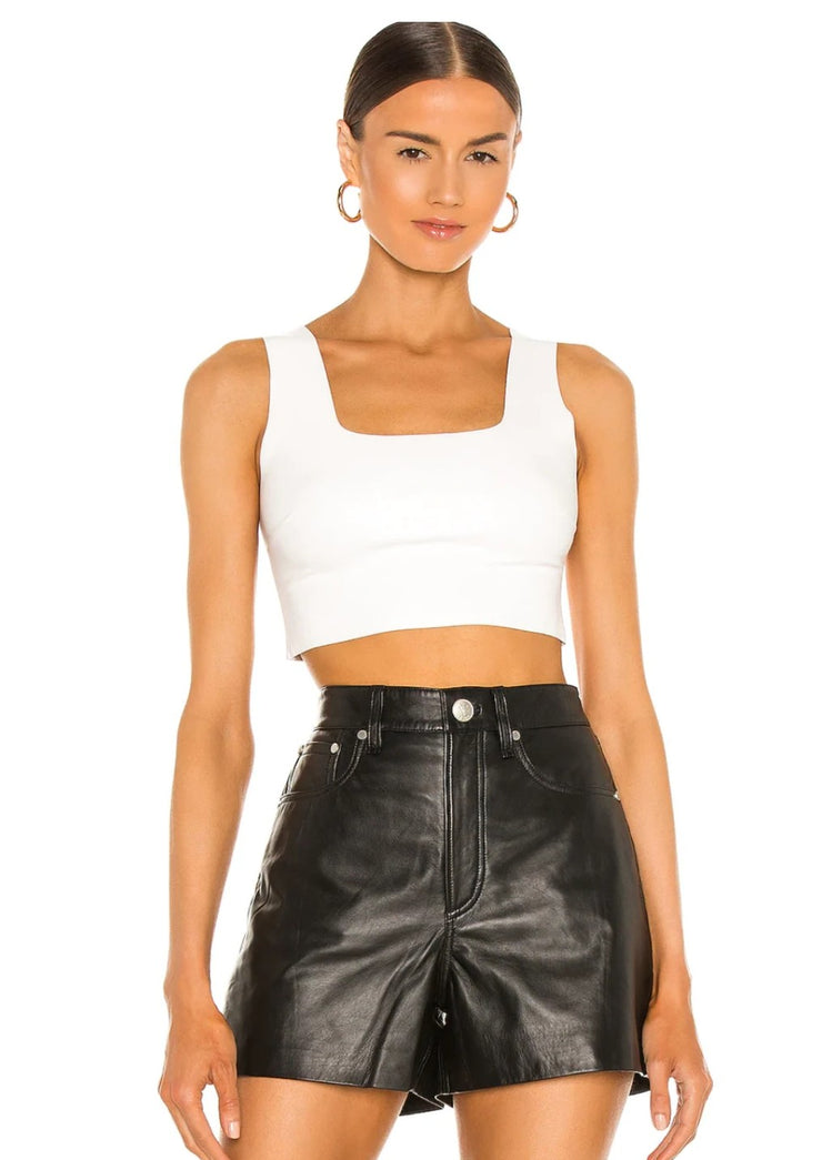 Commando Leather Square Neck Crop