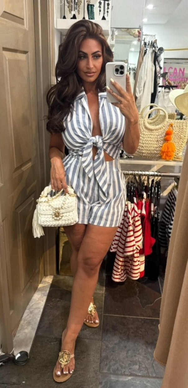 Sailor Halter Striped Romper
