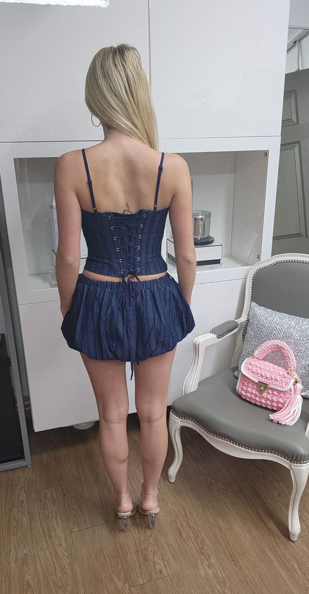 Indigo 2pc Skirt Set