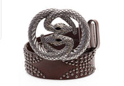 Studded Snake Leather Belt