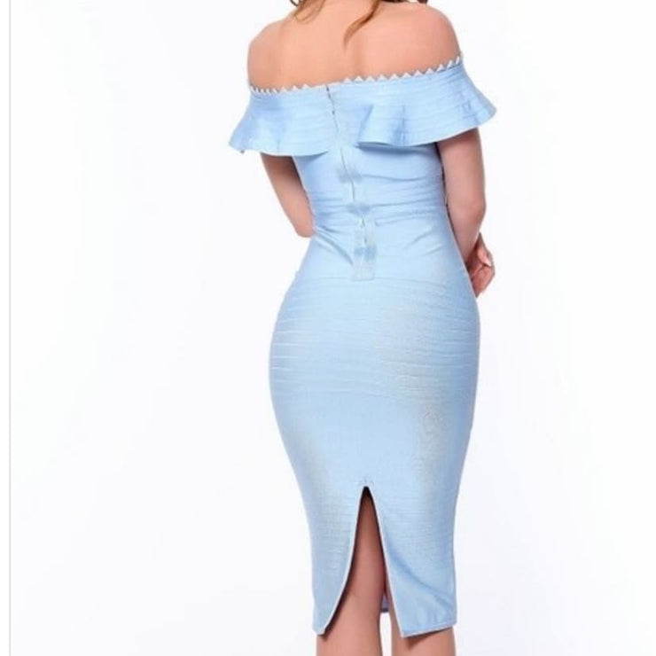 Blue Gala Bandage Dress