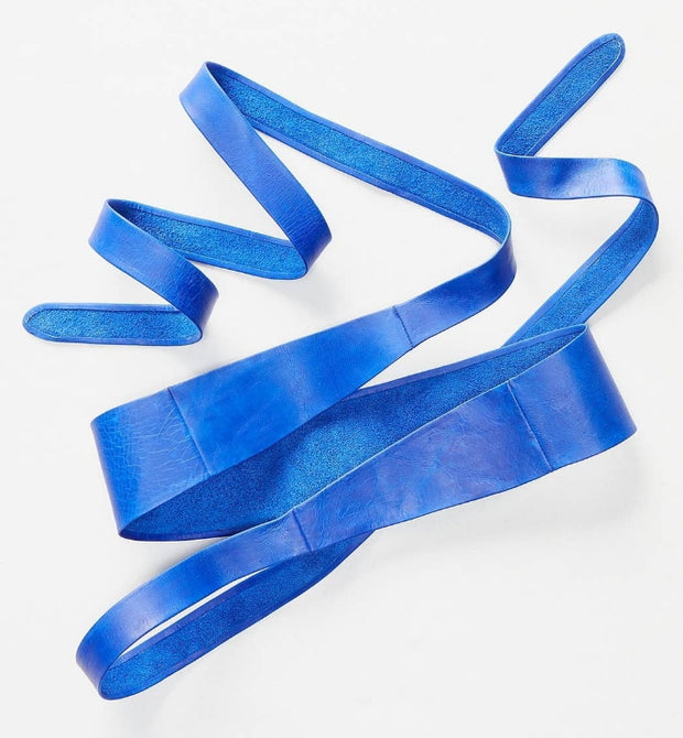 Electric Blue Leather Wrap Belt
